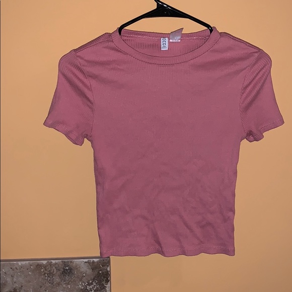 Divided Tops - Pink ribbed crop top